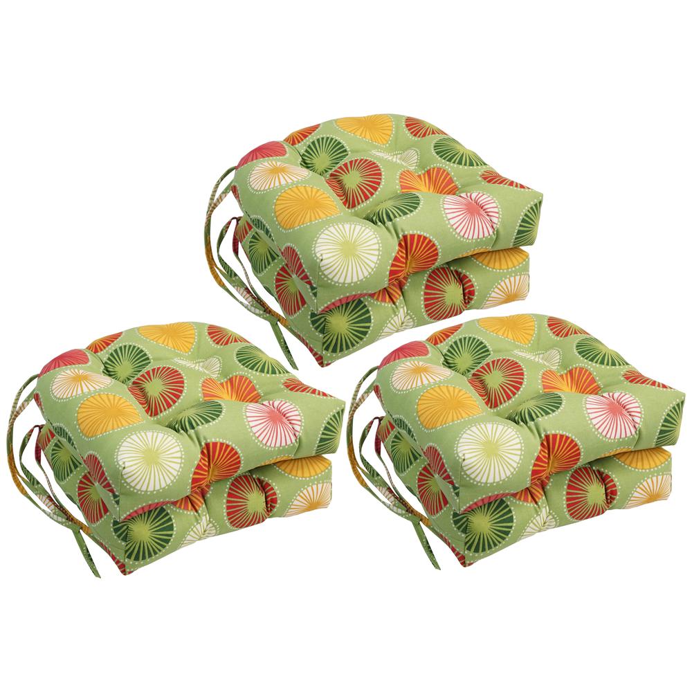 16-inch Spun Polyester Outdoor U-shaped Tufted Chair Cushions (Set of 6) 916X16US-T-6CH-OD-127. Picture 1