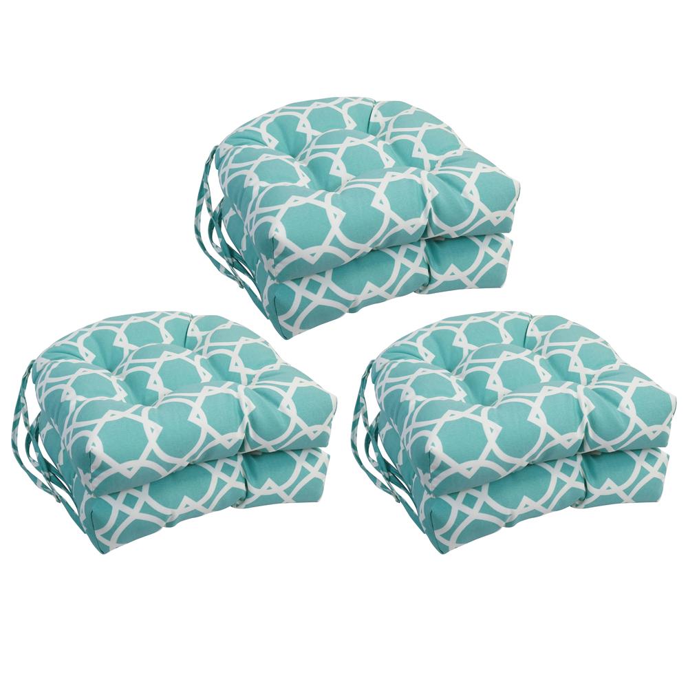 16-inch Spun Polyester Outdoor U-shaped Tufted Chair Cushions (Set of 6) 916X16US-T-6CH-OD-144. Picture 1