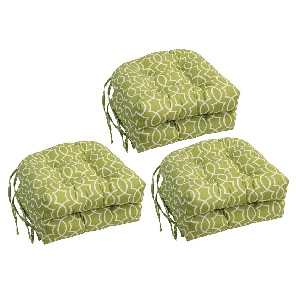 16-inch Spun Polyester Outdoor U-shaped Tufted Chair Cushions (Set of 6) 916X16US-T-6CH-OD-192. Picture 1