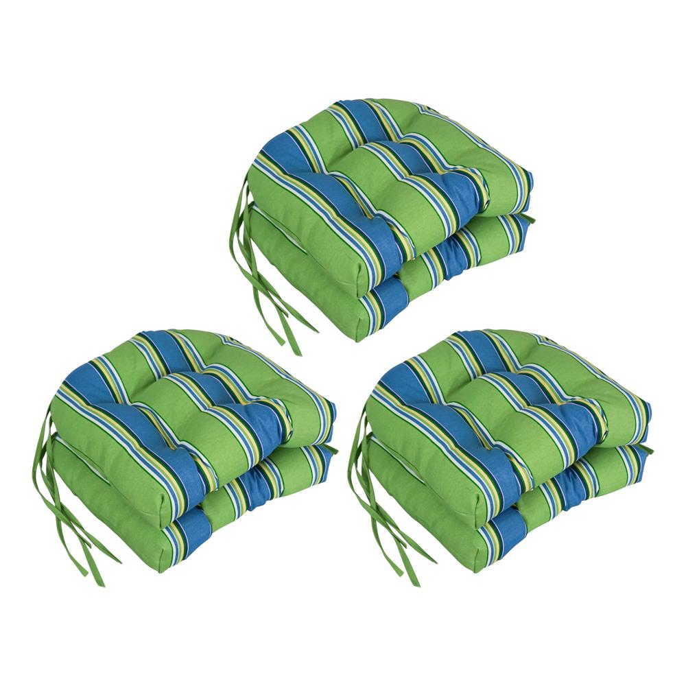 16-inch Spun Polyester Patterned Outdoor U-shaped Tufted Chair Cushions (Set of 6) 916X16US-T-6CH-REO-29. Picture 1