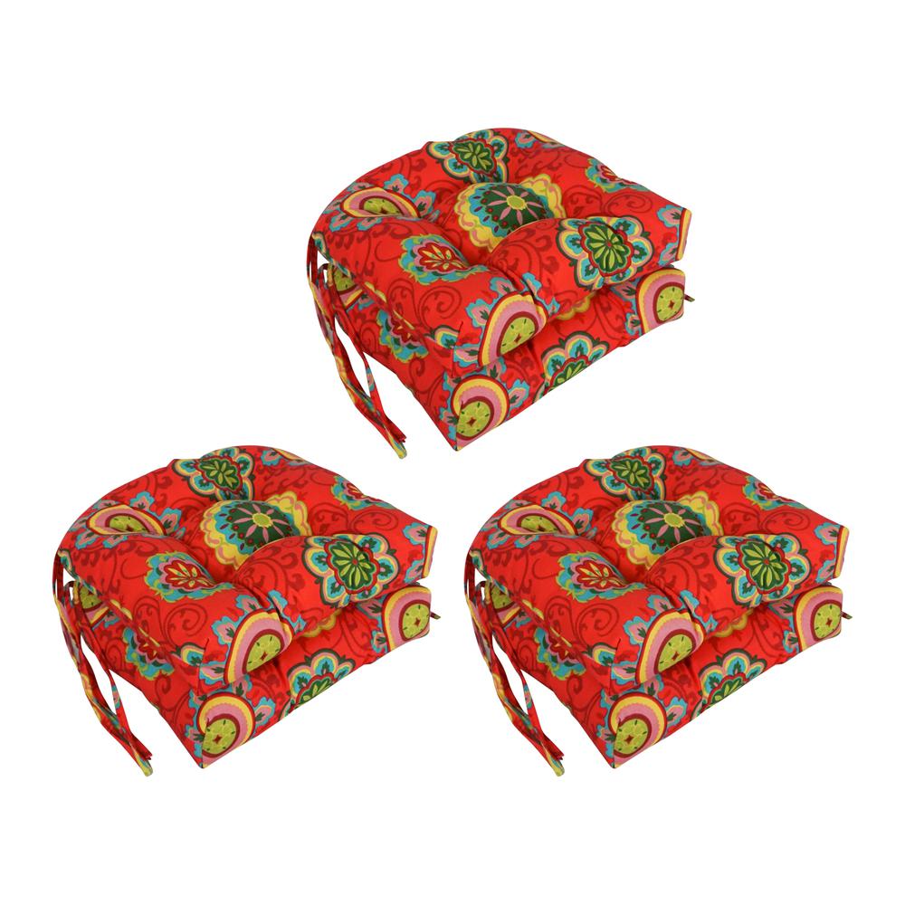 16-inch Spun Polyester Patterned Outdoor U-shaped Tufted Chair Cushions (Set of 6) 916X16US-T-6CH-REO-41. Picture 1