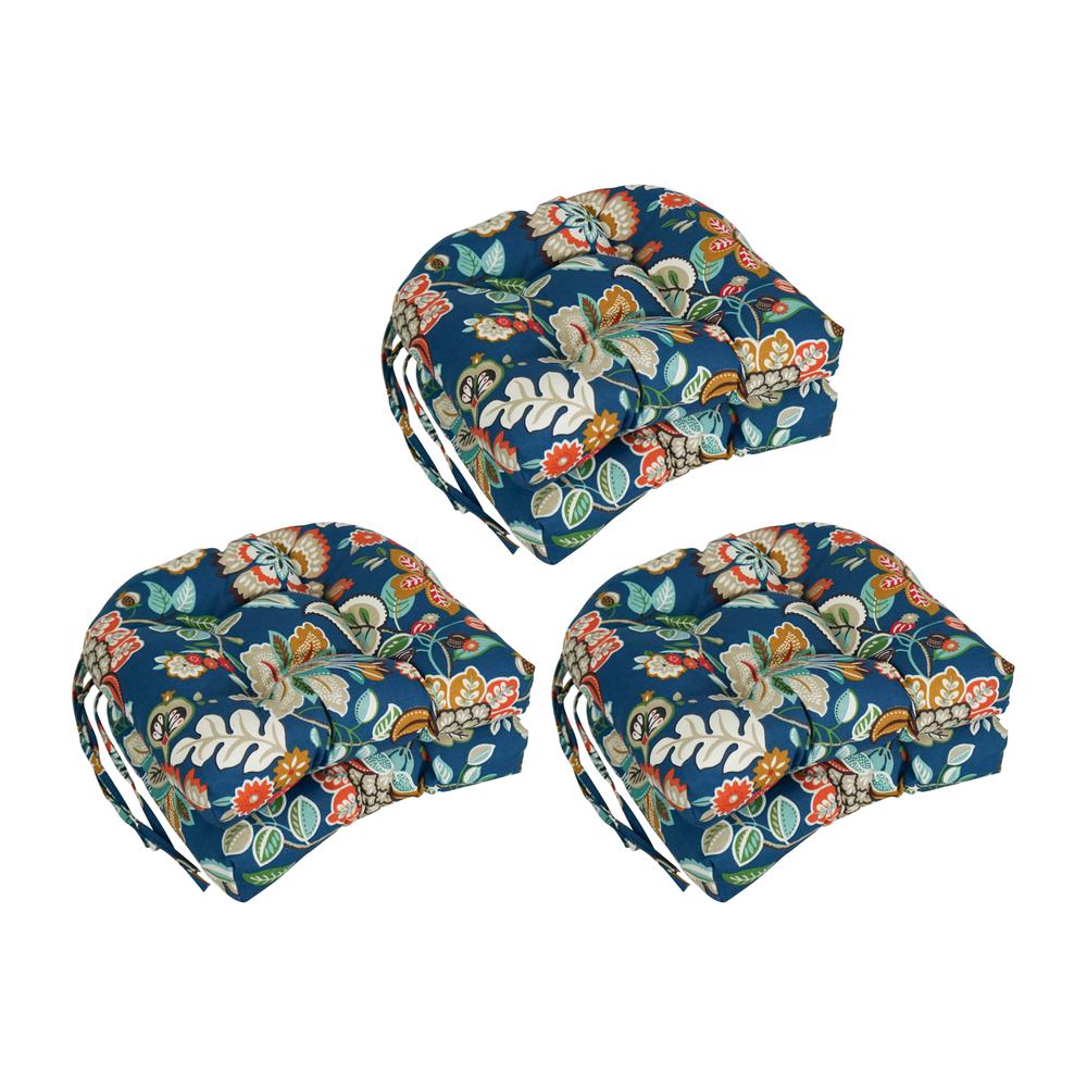 16-inch Spun Polyester Patterned Outdoor U-shaped Tufted Chair Cushions (Set of 6) 916X16US-T-6CH-REO-64. Picture 1