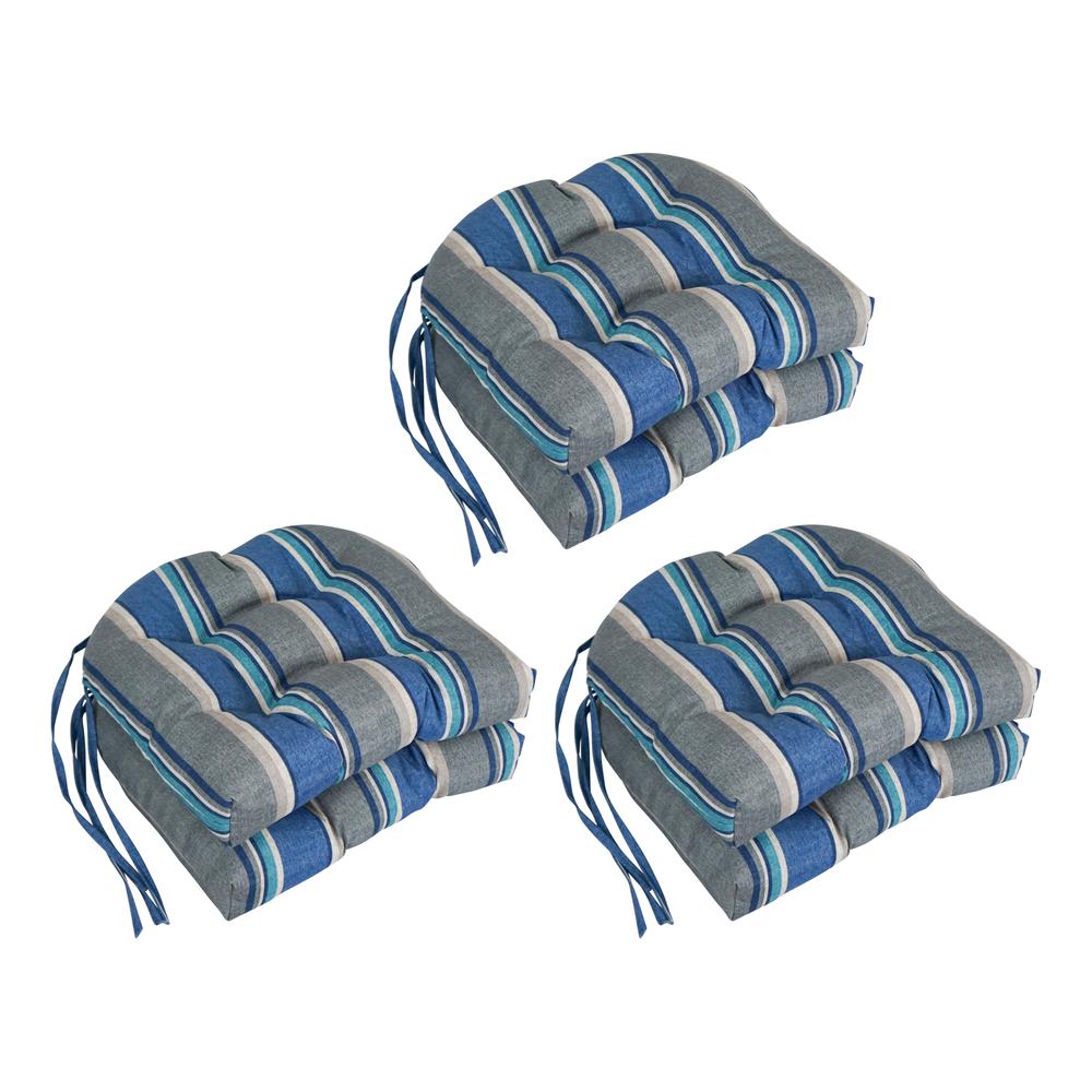 16-inch Spun Polyester Patterned Outdoor U-shaped Tufted Chair Cushions (Set of 6) 916X16US-T-6CH-REO-66. Picture 1
