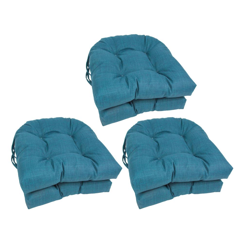 16-inch Spun Polyester Solid Outdoor U-shaped Tufted Chair Cushions (Set of 6)  916X16US-T-6CH-REO-SOL-16. Picture 1
