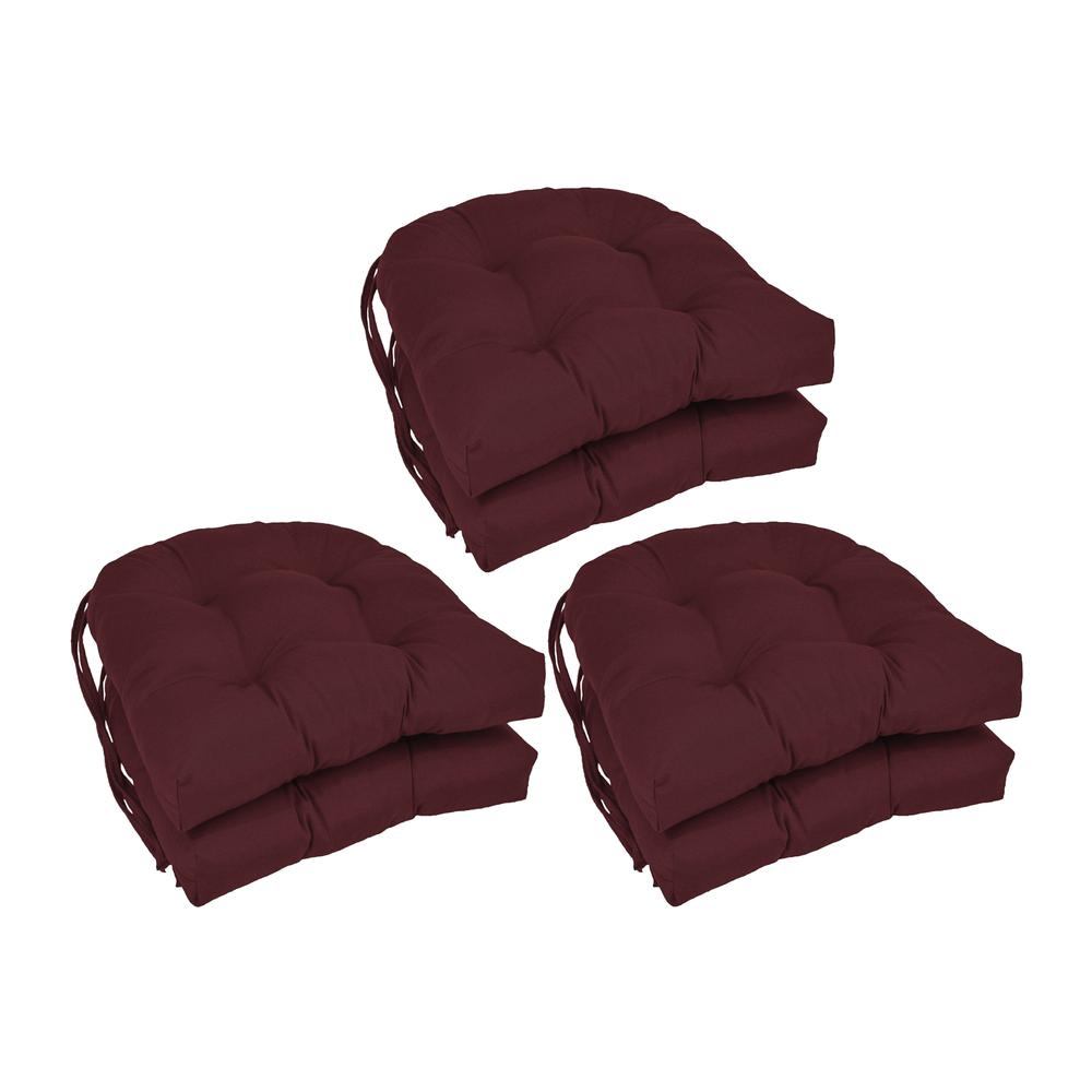 16-inch Solid Twill U-shaped Tufted Chair Cushions (Set of 6)  916X16US-T-6CH-TW-BG. Picture 1