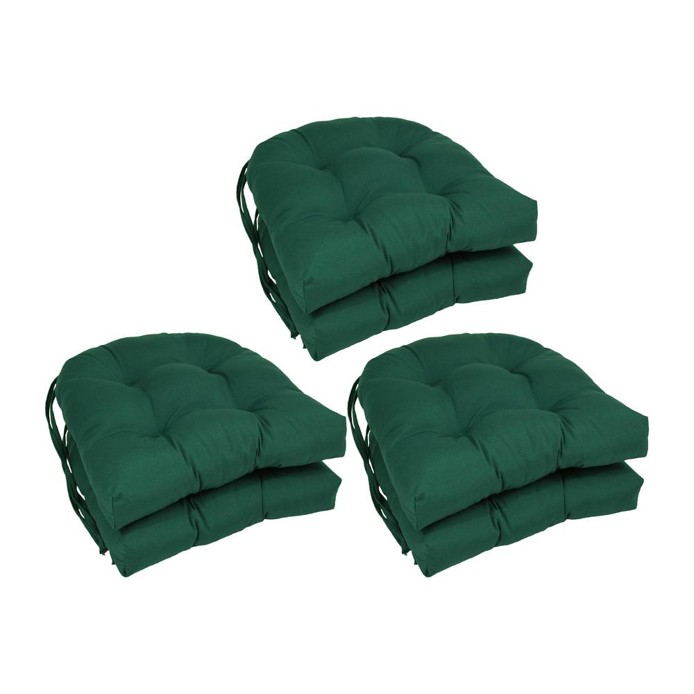 16-inch Solid Twill U-shaped Tufted Chair Cushions (Set of 6)  916X16US-T-6CH-TW-FG. Picture 1