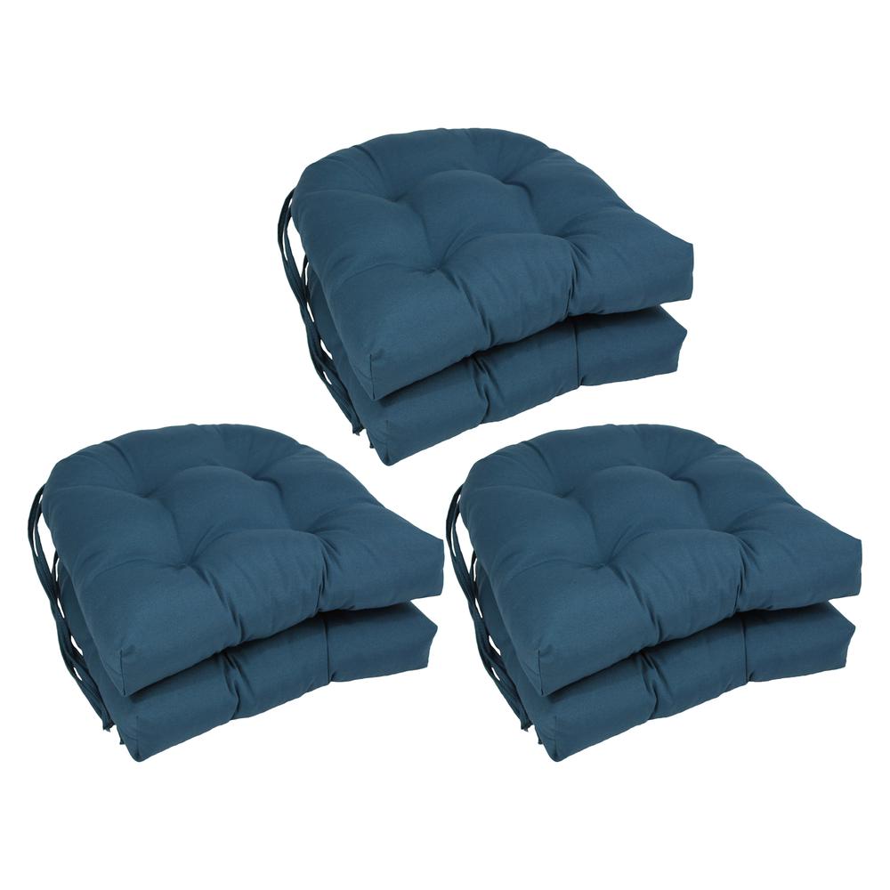 16-inch Solid Twill U-shaped Tufted Chair Cushions (Set of 6)  916X16US-T-6CH-TW-IN. Picture 1