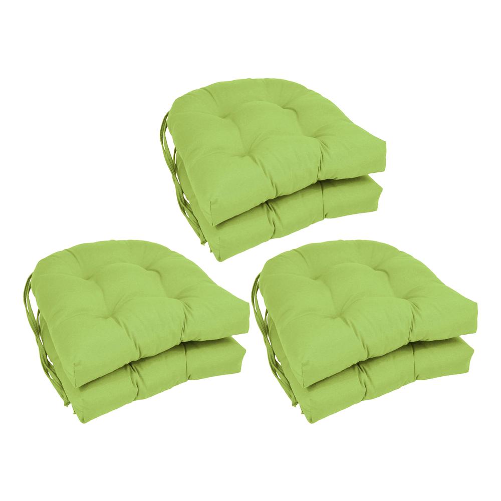 16-inch Solid Twill U-shaped Tufted Chair Cushions (Set of 6)  916X16US-T-6CH-TW-ML. Picture 1