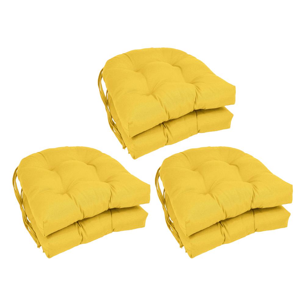 16-inch Solid Twill U-shaped Tufted Chair Cushions (Set of 6)  916X16US-T-6CH-TW-SS. Picture 1