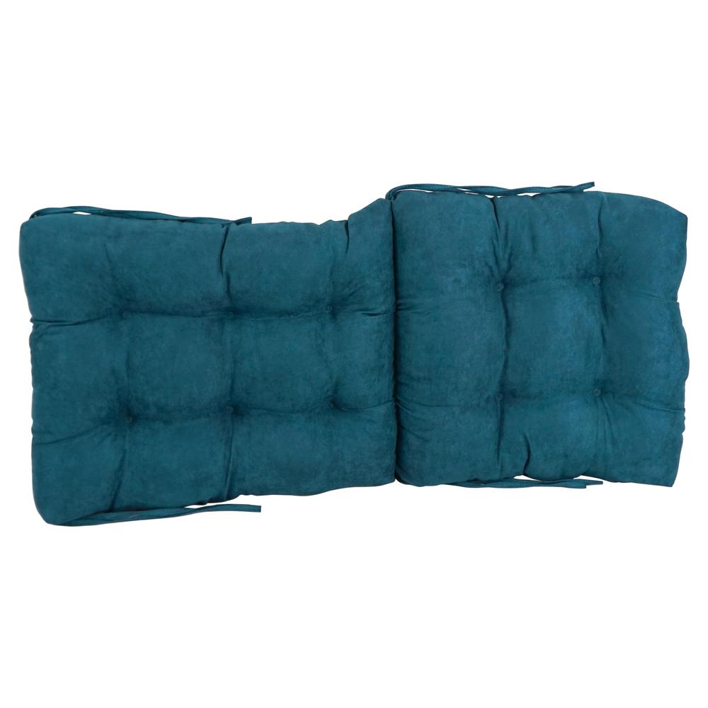 18-inch by 38-inch Solid Microsuede Tufted Chair Cushion. Picture 2