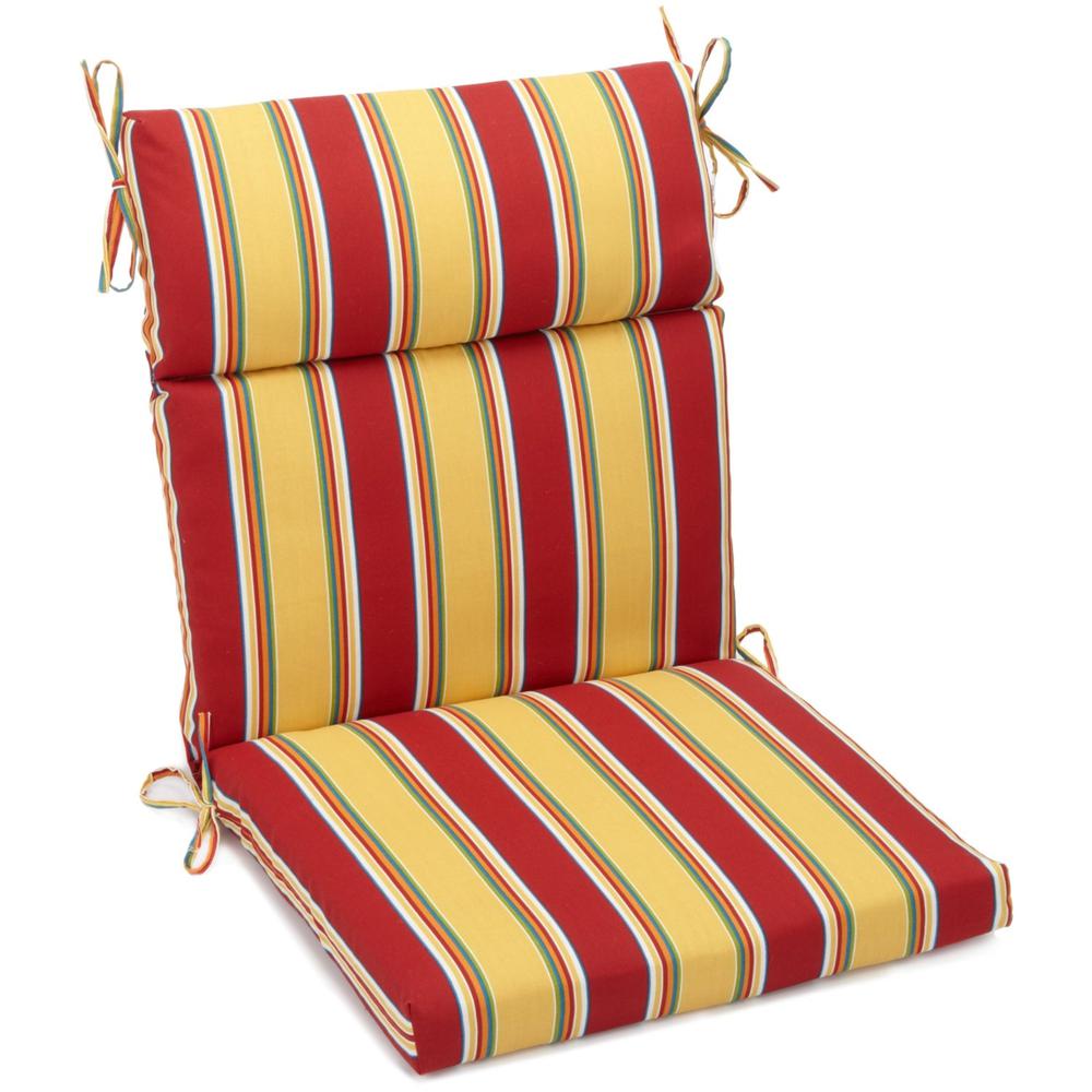 18-inch by 38-inch Spun Polyester Patterned Outdoor Squared Chair Cushion, Haliwell Multi. The main picture.