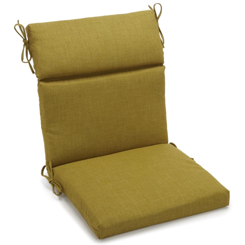 18-inch by 38-inch Spun Polyester Solid Outdoor Squared Chair Cushion, Avocado. Picture 1