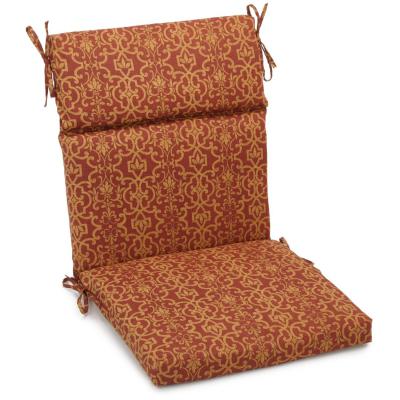 18-inch by 38-inch Spun Polyester Outdoor Squared Seat/Back Chair Cushion. Picture 1
