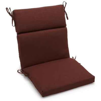 18-inch by 38-inch Spun Polyester Outdoor Squared Seat/Back Chair Cushion. Picture 1