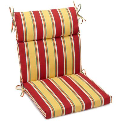 19-inch by 40-inch Spun Polyester Outdoor Squared Seat/Back Chair Cushion. The main picture.