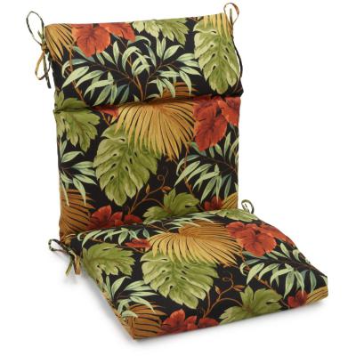 19-inch by 40-inch Spun Polyester Outdoor Squared Seat/Back Chair Cushion. The main picture.