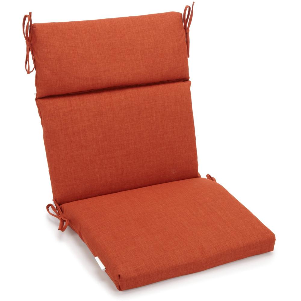 22-inch by 45-inch Spun Polyester Solid Outdoor Squared Seat/ Back Chair Cushion, Cinnamon. Picture 1