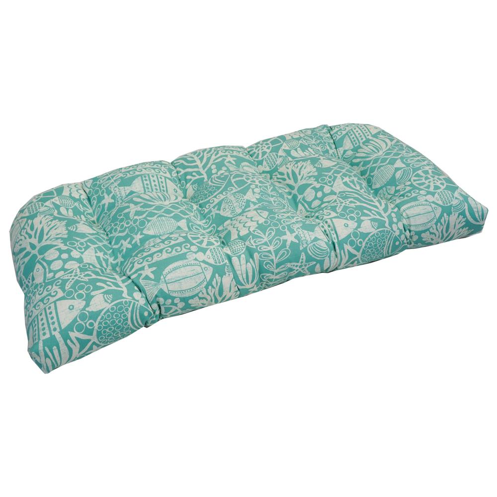 42-inch by 19-inch U-Shaped Patterned Spun Polyester Tufted Settee/Bench Cushion 93180-LS-JO16-10. Picture 1