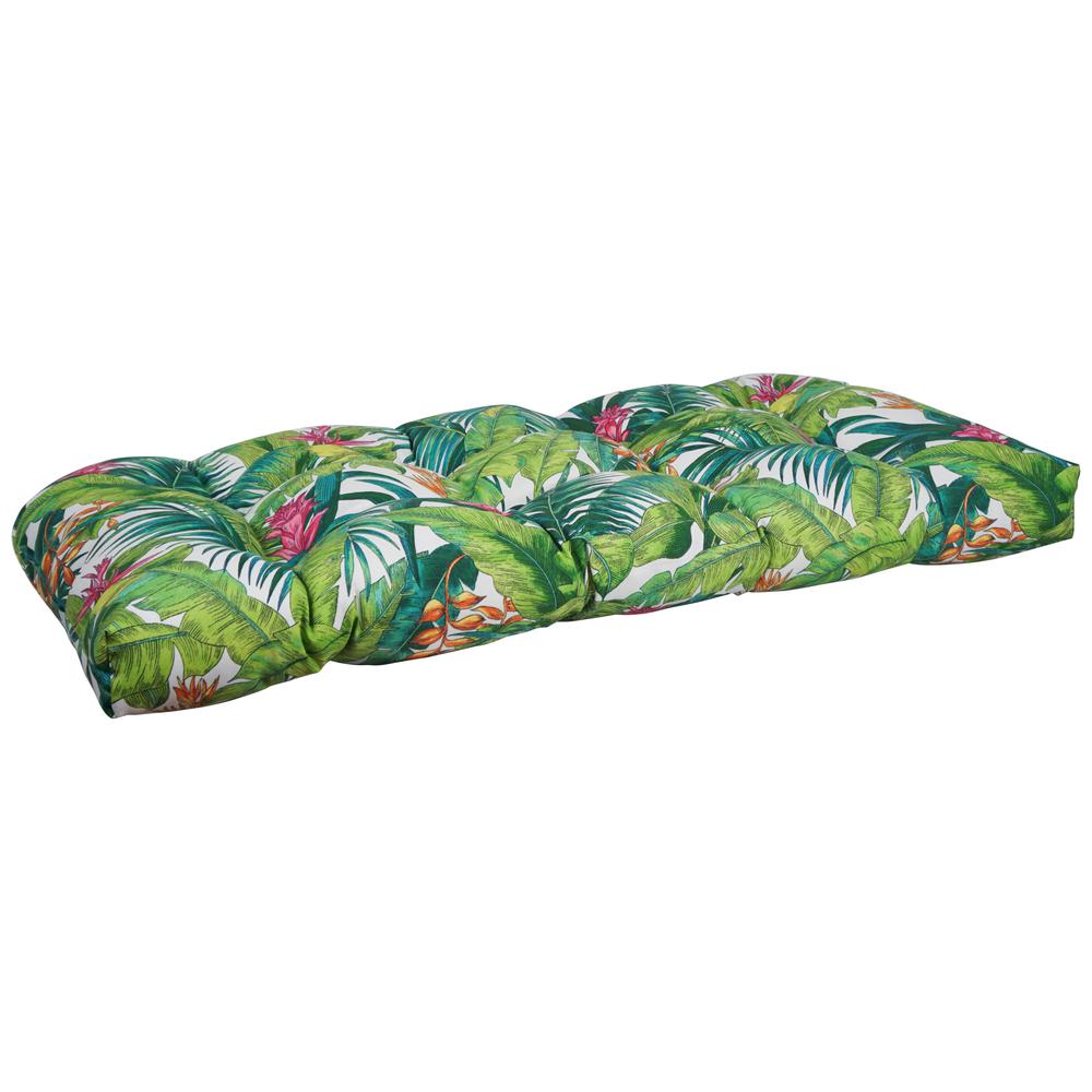 42-inch by 19-inch U-Shaped Patterned Spun Polyester Tufted Settee/Bench Cushion 93180-LS-JO17-01. Picture 1