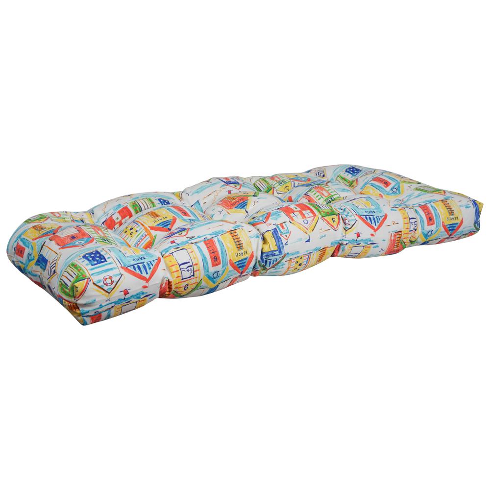 42-inch by 19-inch U-Shaped Patterned Spun Polyester Tufted Settee/Bench Cushion 93180-LS-JO17-02. Picture 1