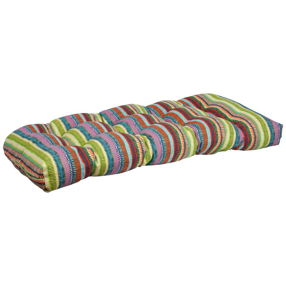 42-inch by 19-inch U-Shaped Patterned Spun Polyester Tufted Settee/Bench Cushion 93180-LS-JO17-03. Picture 1