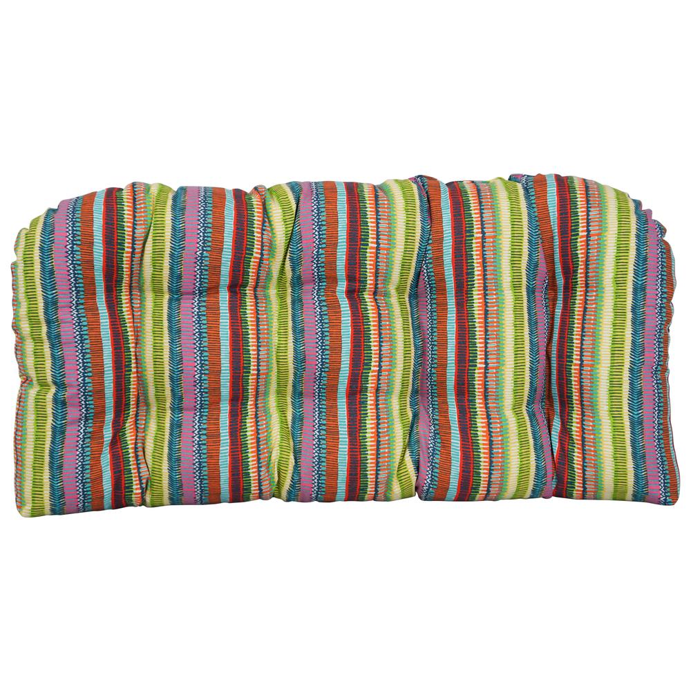42-inch by 19-inch U-Shaped Patterned Spun Polyester Tufted Settee/Bench Cushion 93180-LS-JO17-03. Picture 2