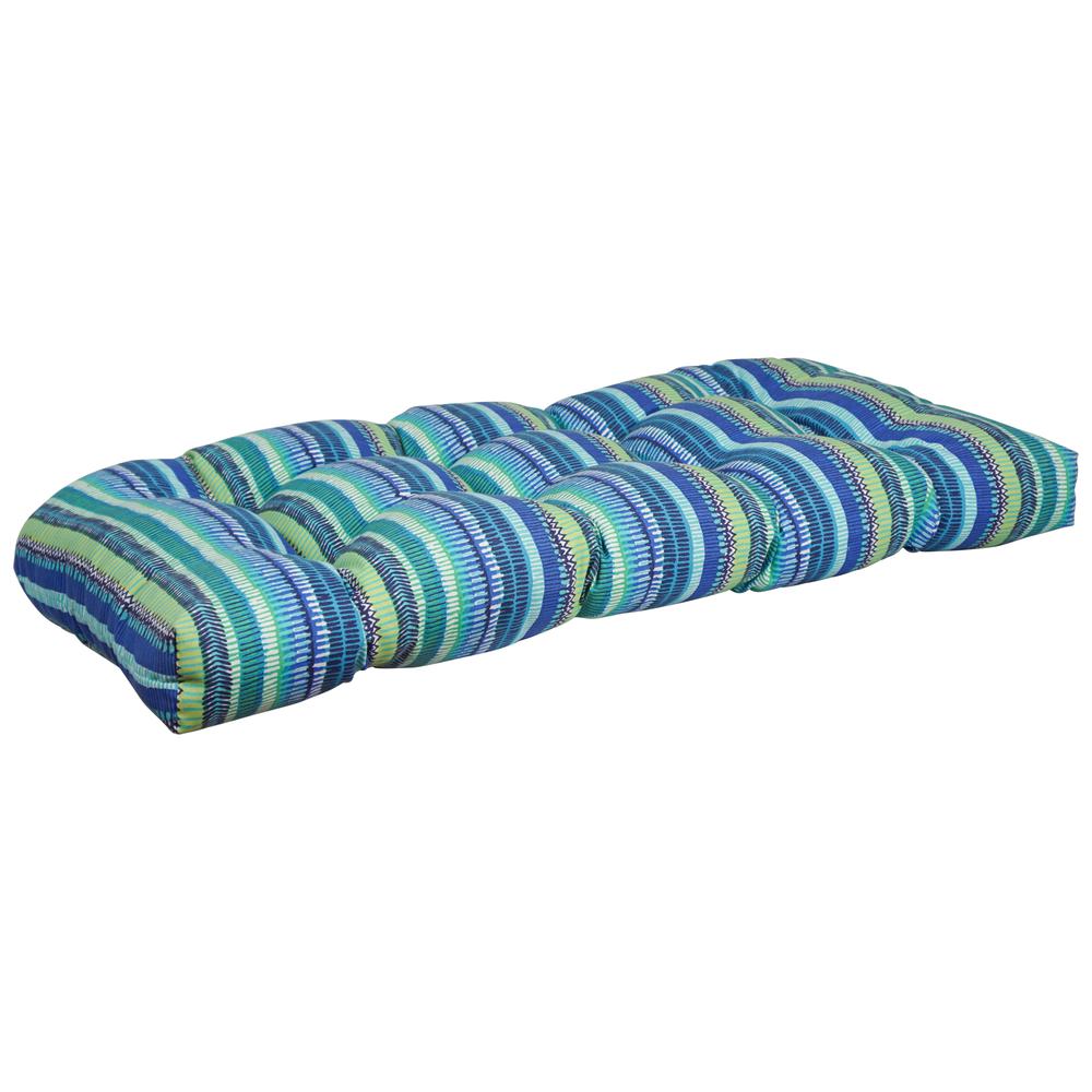42-inch by 19-inch U-Shaped Patterned Spun Polyester Tufted Settee/Bench Cushion 93180-LS-JO17-04. Picture 1