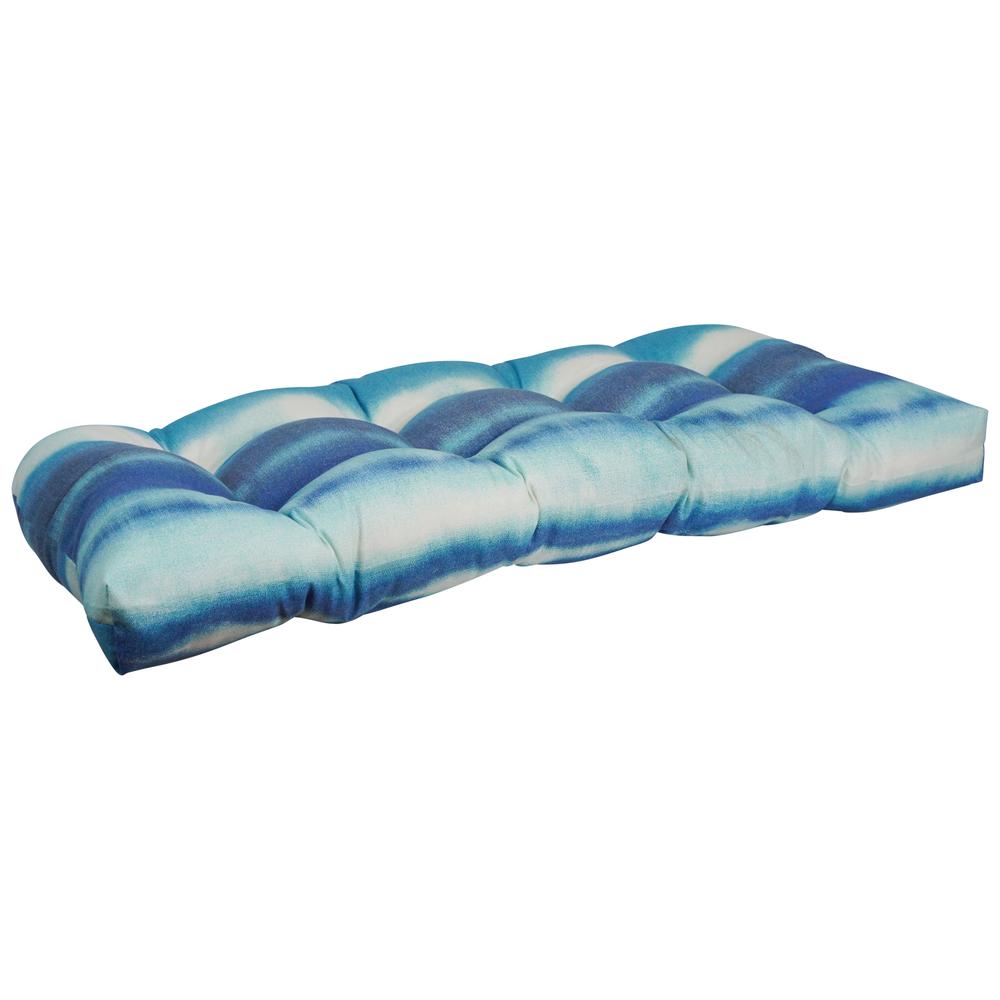 42-inch by 19-inch U-Shaped Patterned Spun Polyester Tufted Settee/Bench Cushion 93180-LS-JO17-08. Picture 1