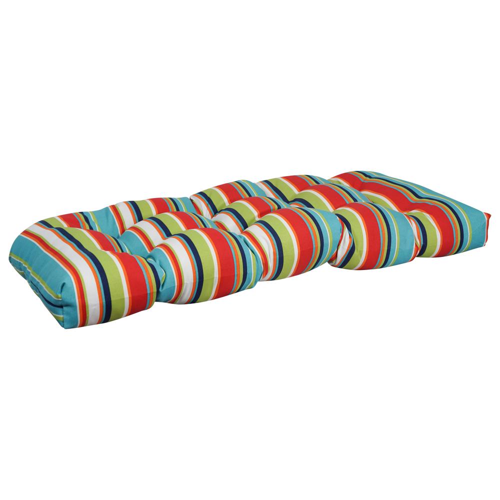 42-inch by 19-inch U-Shaped Patterned Spun Polyester Tufted Settee/Bench Cushion 93180-LS-JO17-28. Picture 1