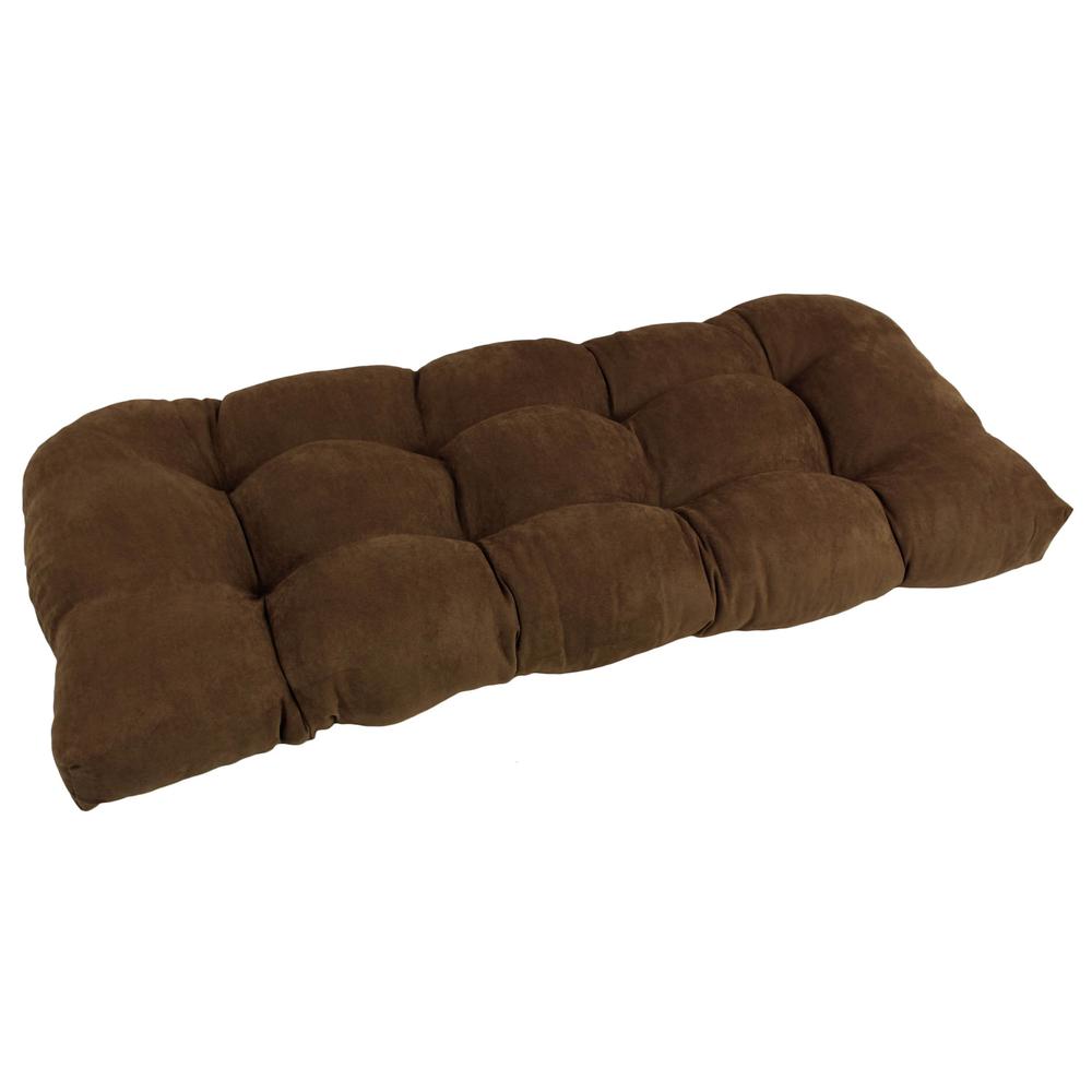 42-inch by 19-inch U-Shaped Micro Suede Polyester Tufted Settee/Bench Cushion. Picture 1