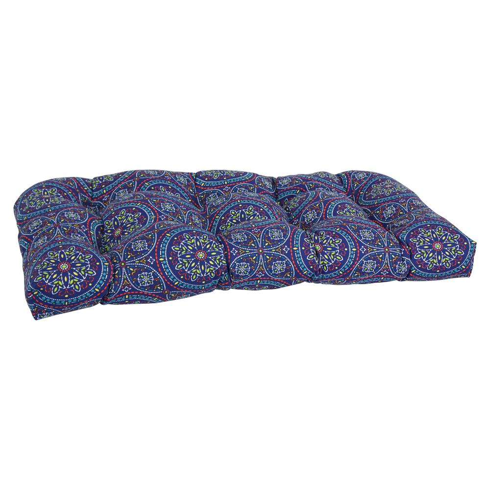 42-inch by 19-inch U-Shaped Patterned Spun Polyester Tufted Settee/Bench Cushion  93180-LS-OD-100. Picture 1