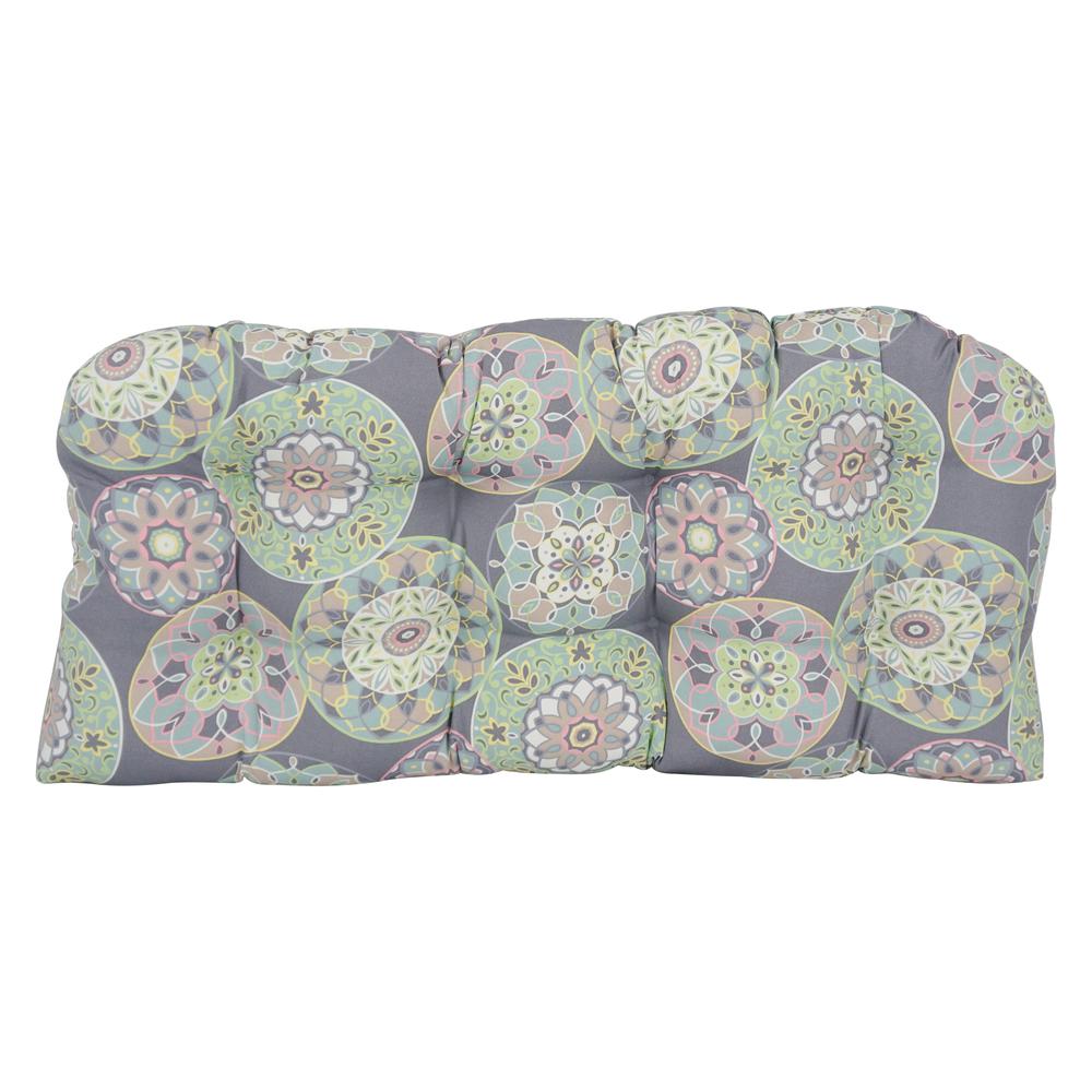 42-inch by 19-inch U-Shaped Patterned Spun Polyester Tufted Settee/Bench Cushion  93180-LS-OD-106. Picture 2