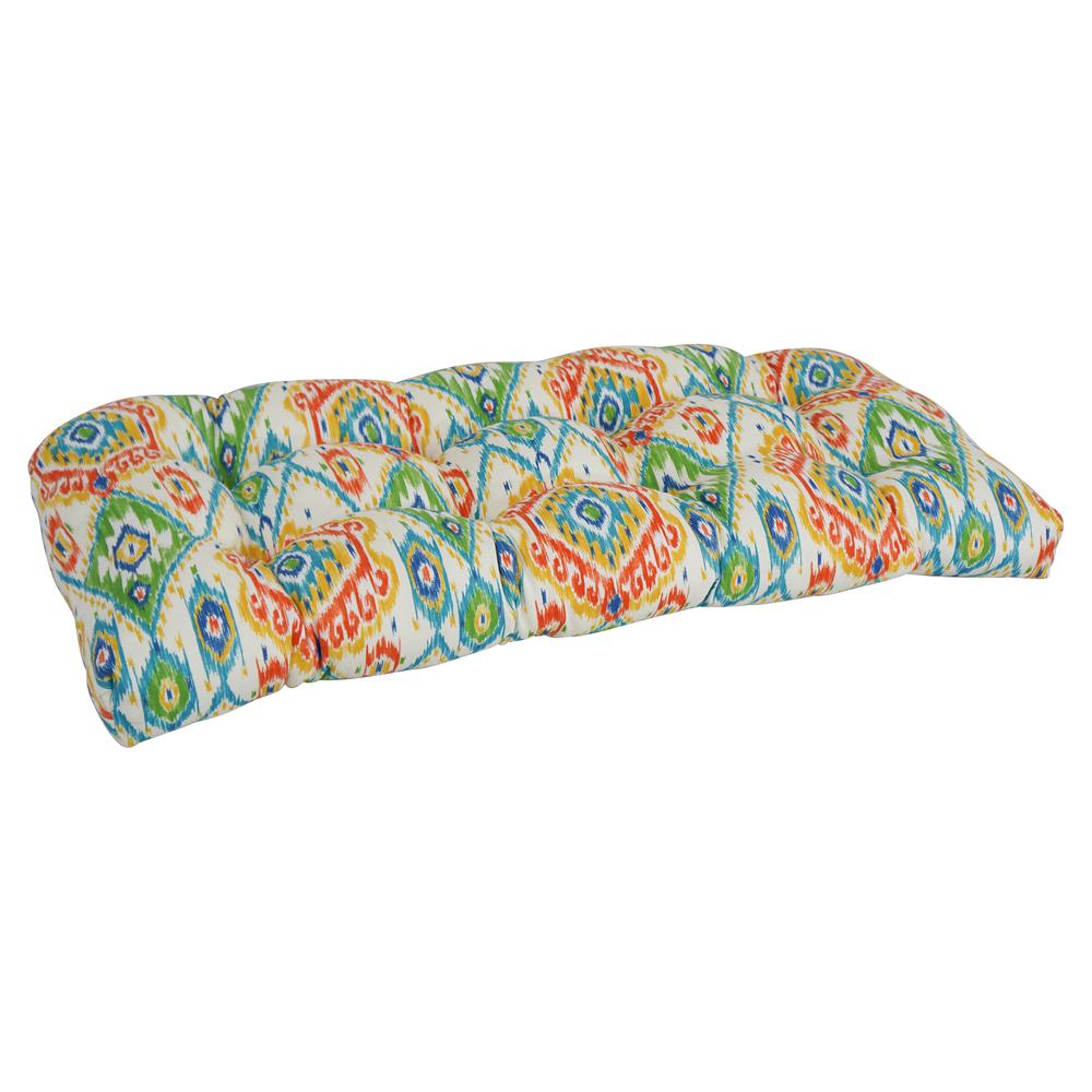 42-inch by 19-inch U-Shaped Patterned Spun Polyester Tufted Settee/Bench Cushion  93180-LS-OD-163. Picture 1
