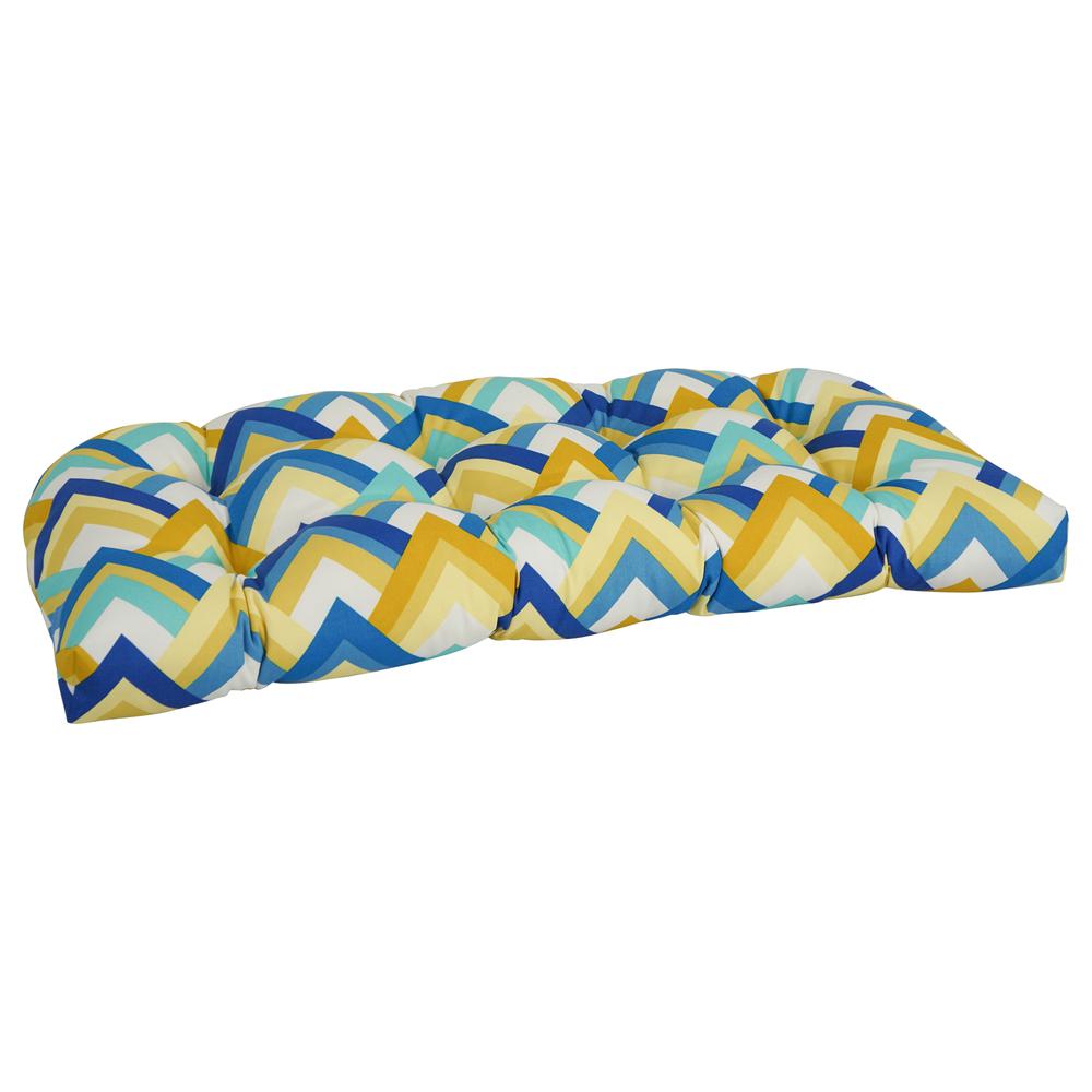 42-inch by 19-inch U-Shaped Patterned Spun Polyester Tufted Settee/Bench Cushion  93180-LS-OD-184. Picture 1