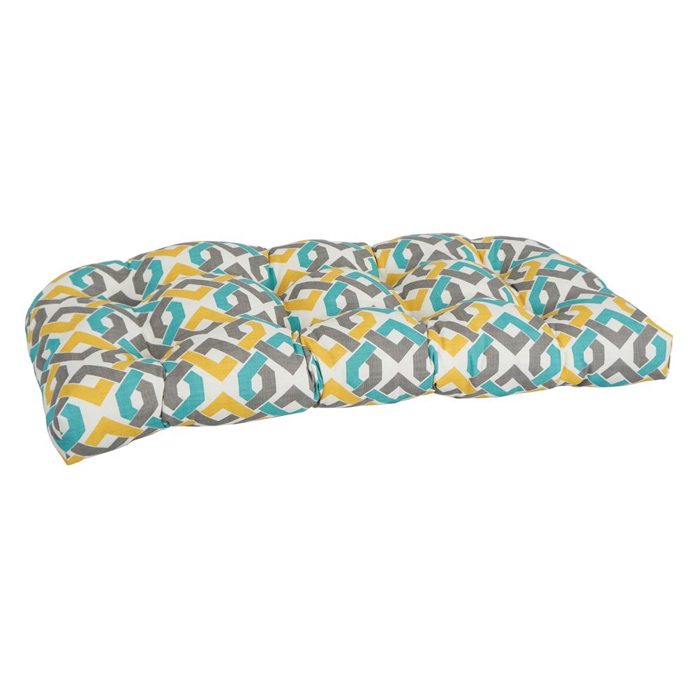 42-inch by 19-inch U-Shaped Patterned Spun Polyester Tufted Settee/Bench Cushion  93180-LS-OD-186. Picture 1
