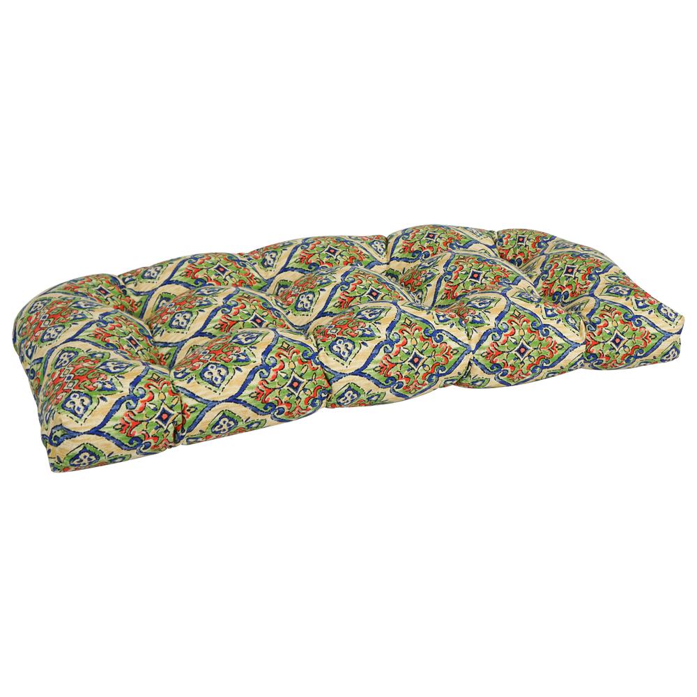 42-inch by 19-inch U-Shaped Patterned Spun Polyester Tufted Settee/Bench Cushion  93180-LS-OD-189. Picture 1