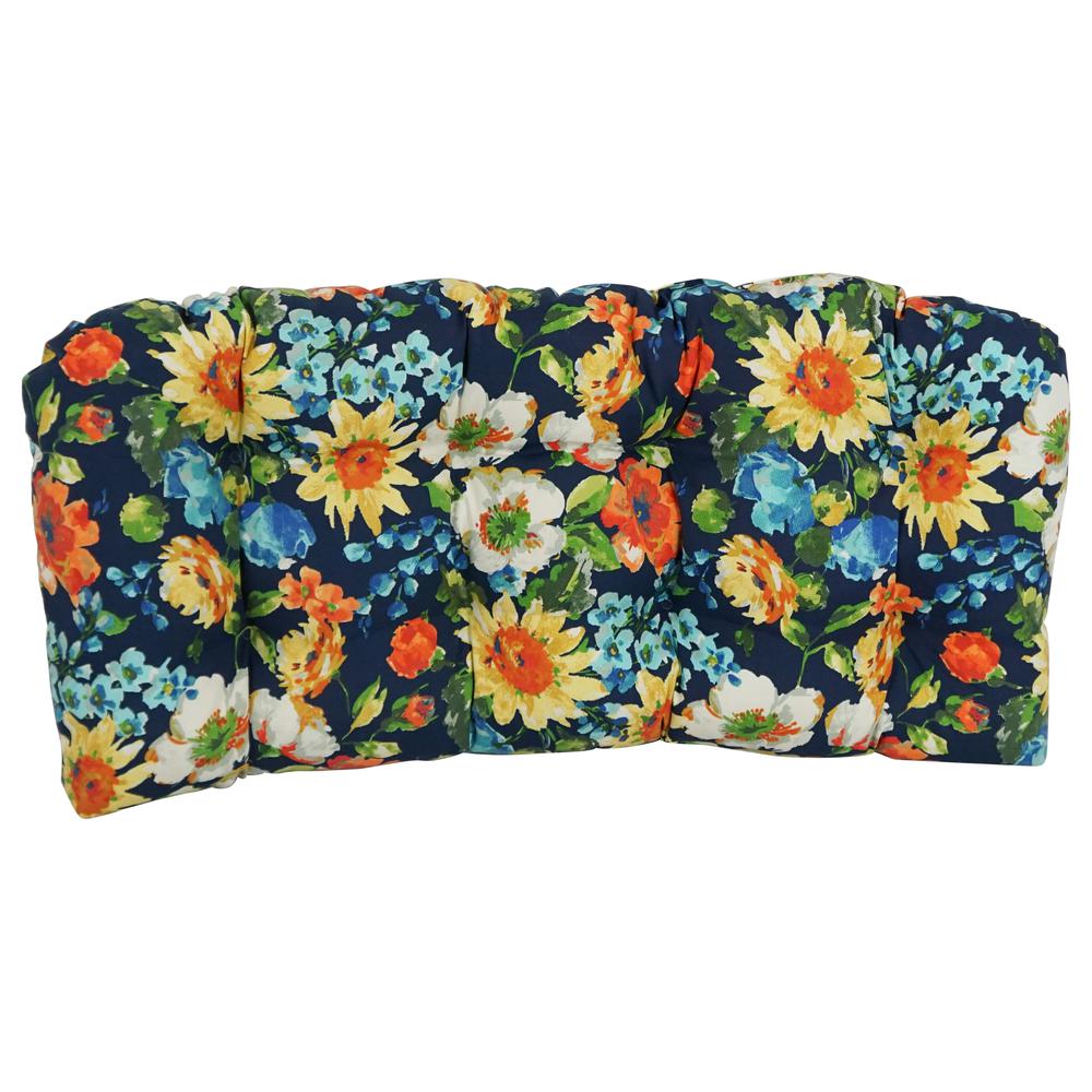 42-inch by 19-inch U-Shaped Patterned Spun Polyester Tufted Settee/Bench Cushion  93180-LS-REO-59. Picture 2