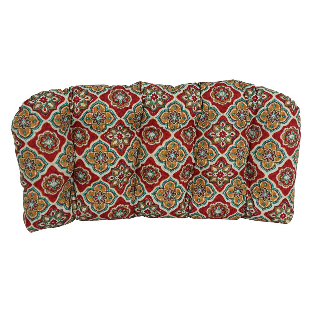 42-inch by 19-inch U-Shaped Patterned Spun Polyester Tufted Settee/Bench Cushion  93180-LS-REO-63. Picture 2