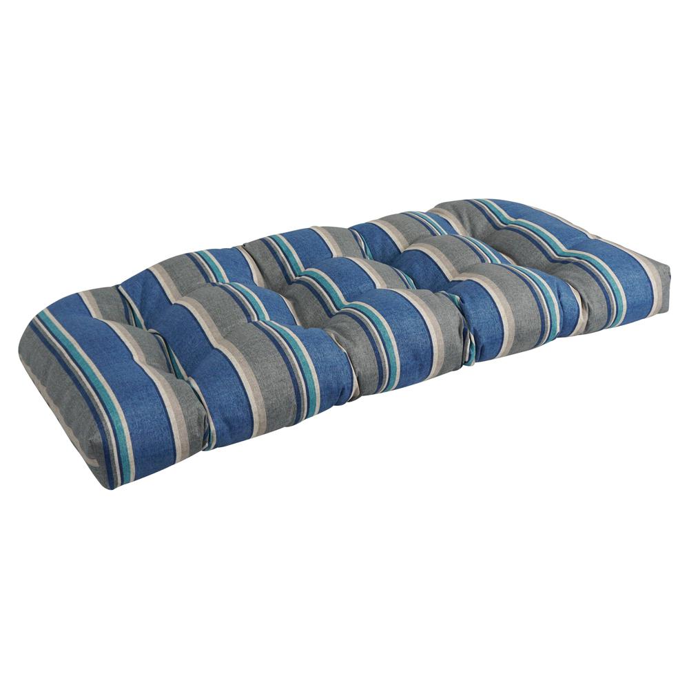 42-inch by 19-inch U-Shaped Patterned Spun Polyester Tufted Settee/Bench Cushion  93180-LS-REO-66. Picture 1