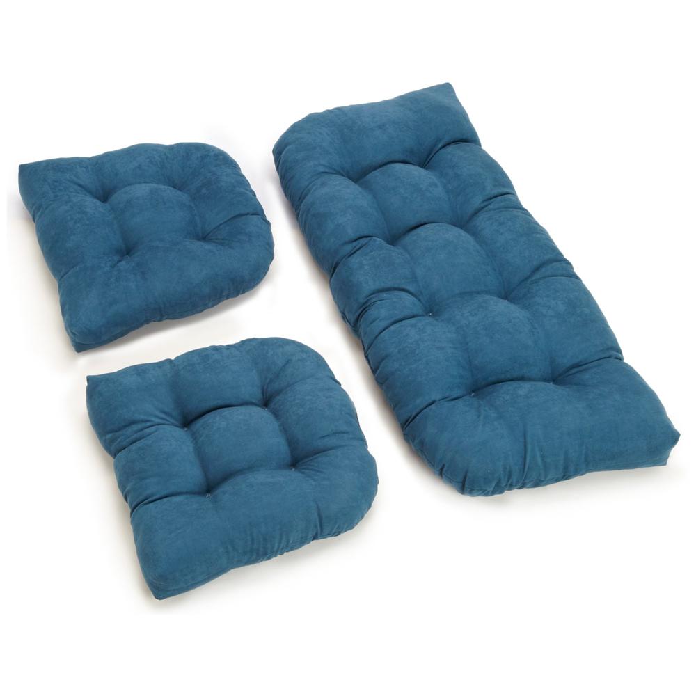U-Shaped Microsuede Tufted Settee Cushion Set (Set of 3)  93180-S3-MS-TL. Picture 1