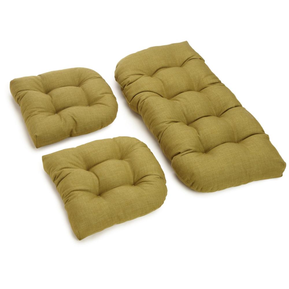 U-Shaped Spun Polyester Tufted Settee Cushion Set (Set of 3). The main picture.