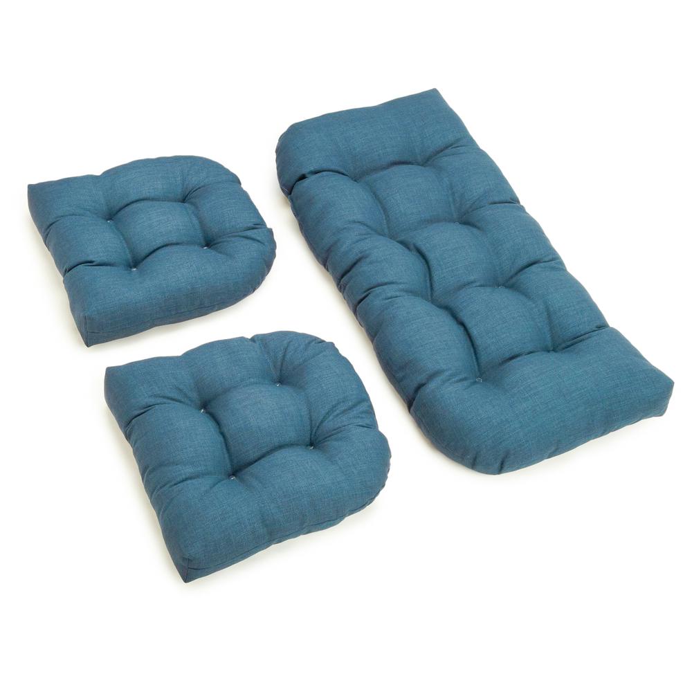 U-Shaped Spun Polyester Tufted Settee Cushion Set (Set of 3). Picture 1
