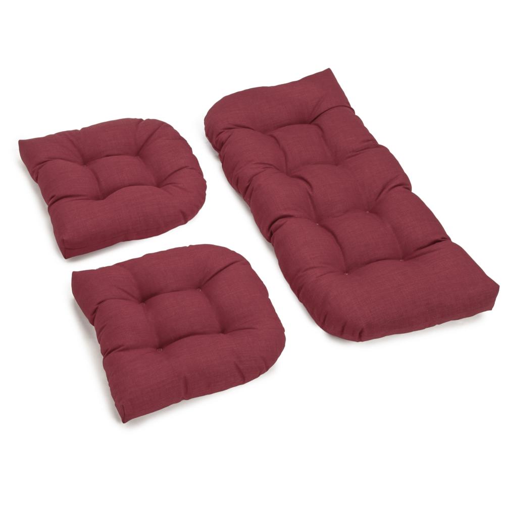 U-Shaped Spun Polyester Tufted Settee Cushion Set (Set of 3). Picture 1