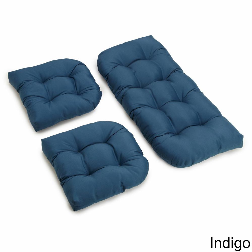 U-Shaped Twill Tufted Settee Cushion Set (Set of 3). The main picture.