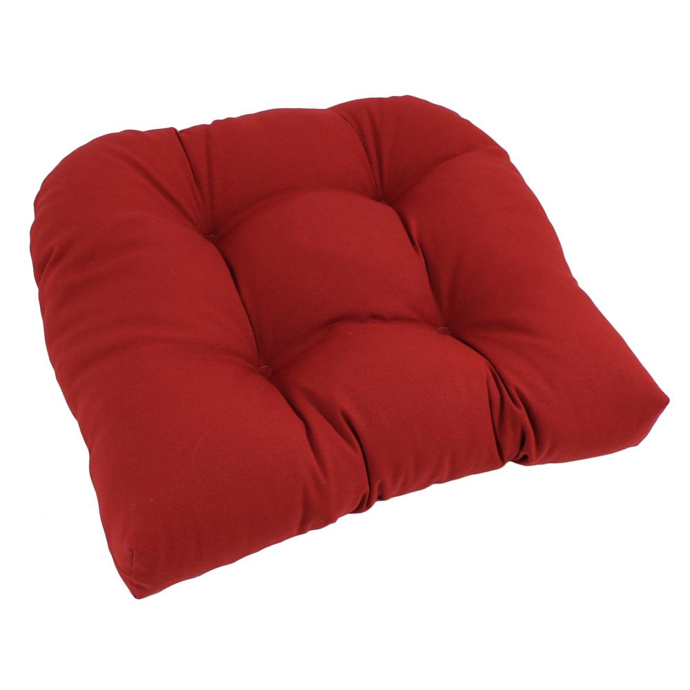 19-inch U-Shaped Twill Tufted Dining Chair Cushion, Ruby Red. Picture 1