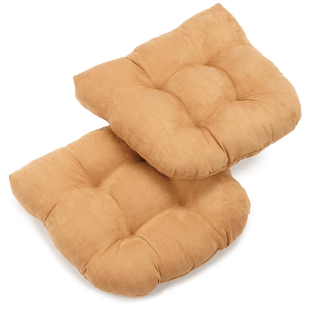 19-inch U-Shaped Micro Suede Tufted Dining Chair Cushion (Set of 2). Picture 2