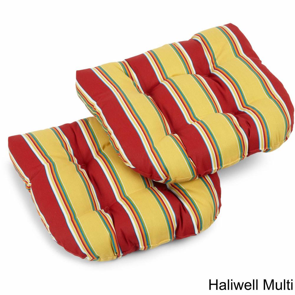 19-inch U-Shaped Outdoor Spun Polyester Tufted Dining Chair Cushion (Set of 2). Picture 1