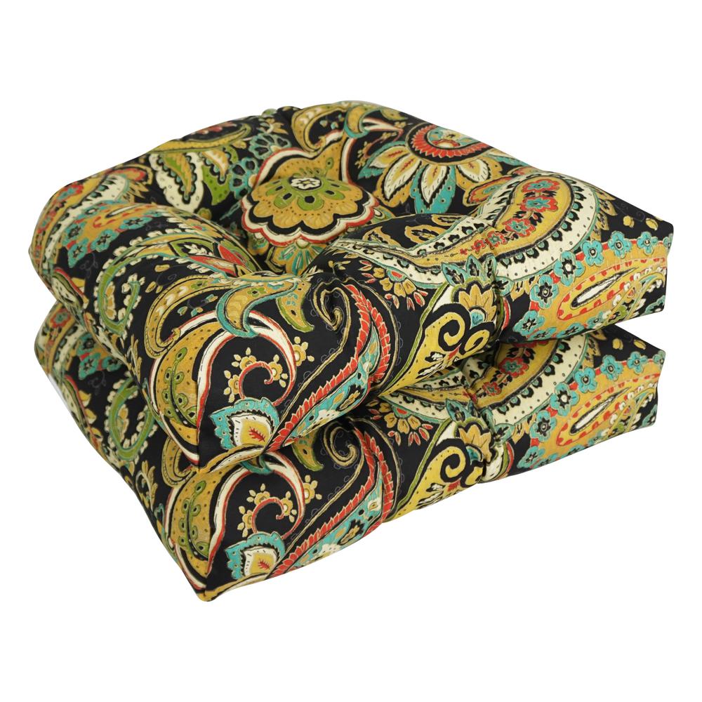 19-inch U-Shaped Patterned Spun Polyester Tufted Dining Chair Cushions (Set of 2) 93184-2CH-REO-58. Picture 1