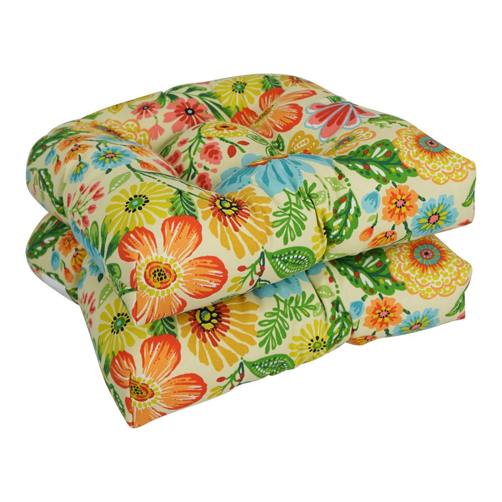 19-inch U-Shaped Patterned Spun Polyester Tufted Dining Chair Cushions (Set of 2) 93184-2CH-REO-60. Picture 1