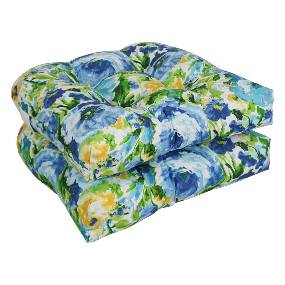 19-inch U-Shaped Patterned Spun Polyester Tufted Dining Chair Cushions (Set of 2) 93184-2CH-REO-65. Picture 1